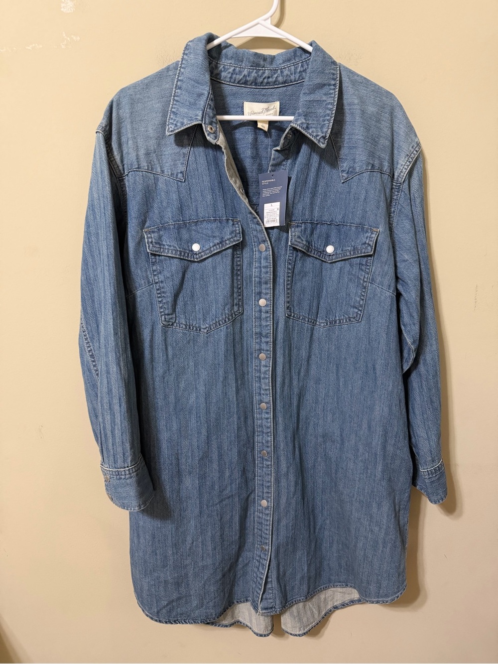 Denim Shirt Dress - Blue